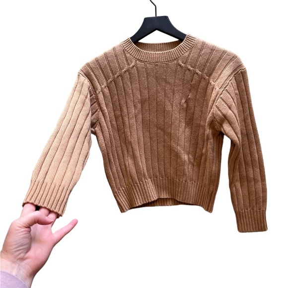 Tome ribbed cropped neautral Crewneck sweater size XS - Picture 7 of 11